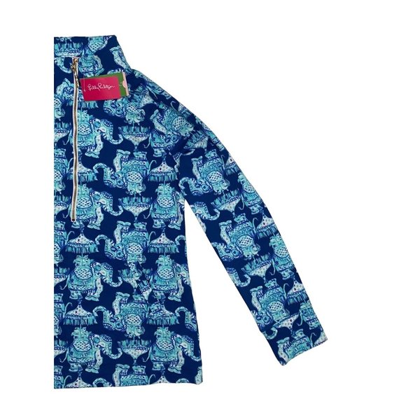 Lilly Pulitzer Women's Small 1/2 Zip Skipper Popover Deep Indigo Joy Ride NWT - Picture 3 of 13